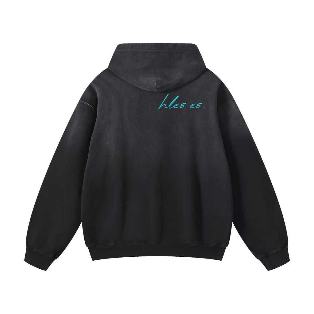 Sudadera con capucha unisex negra deportiva 'Hleses'