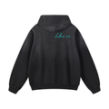 Sudadera con capucha unisex negra deportiva 'Hleses'